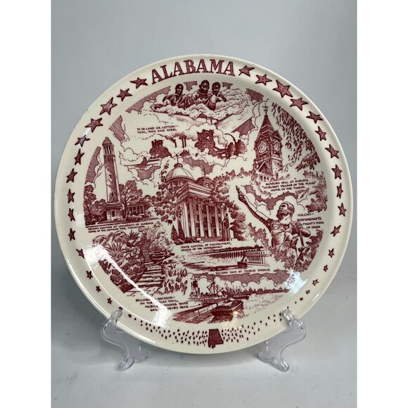 Vintage Vernon Kilns Alabama Souvenir Plate - Picture 14 of 16